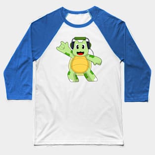 Turtle Musician Headphone Music Baseball T-Shirt